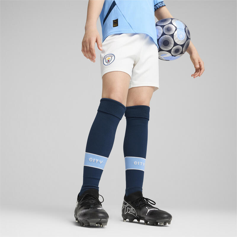 Short 24/25 Manchester City Enfant et Adolescent PUMA White Marine Blue