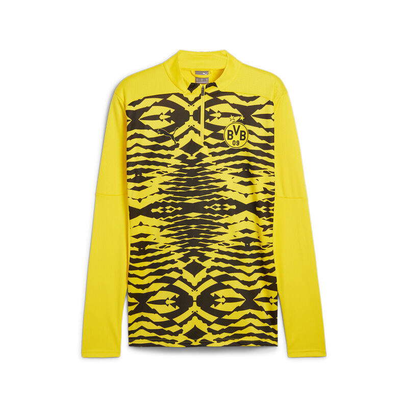 Pánská předzápasová fotbalová mikina Borussia Dortmund PUMA Faster Yellow Black