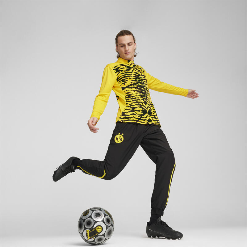 Borussia Dortmund Předzápas čtvrt-Zip Top muži PUMA Faster Yellow Black