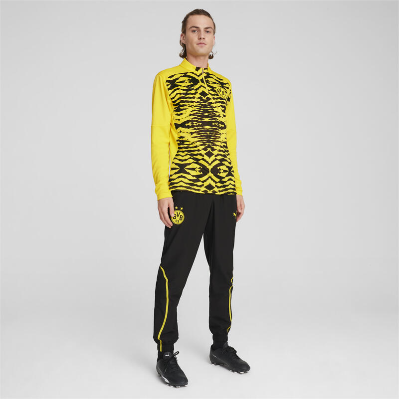 Pánská předzápasová fotbalová mikina Borussia Dortmund PUMA Faster Yellow Black