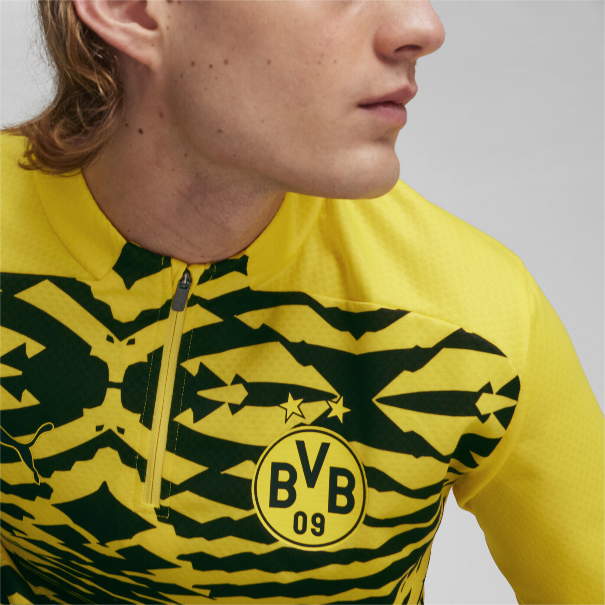 Maglia pre-partita con zip a un quarto Borussia Dortmund da uomo PUMA 3/7