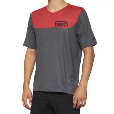 100% airmatic charcoal / racer red long sleeve jersey