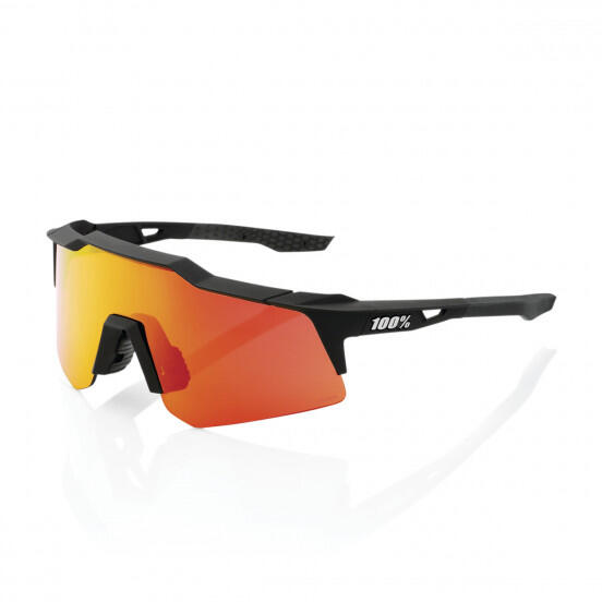100% Occhiali Speedcraft XS Soft Tact Black-HiPER Red Multilayer Mirror Lens