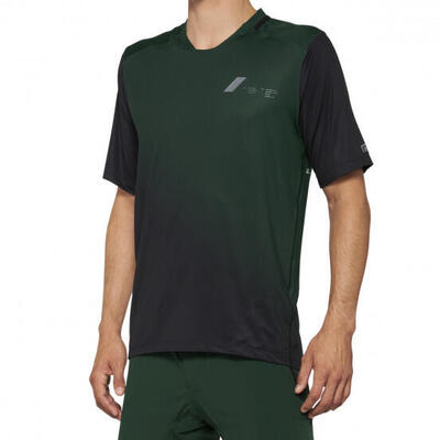 100% Celium Forest Green / Black Short Sleeve Jersey