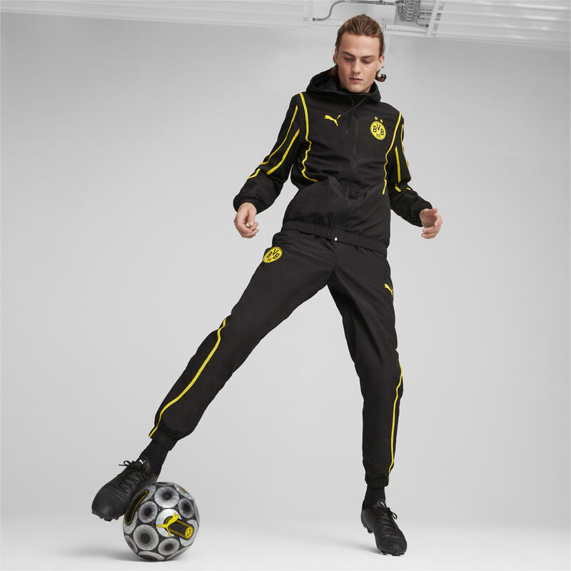 Borussia Dortmund Pre-match Woven Jacket Férfiak PUMA Black Faster Yellow