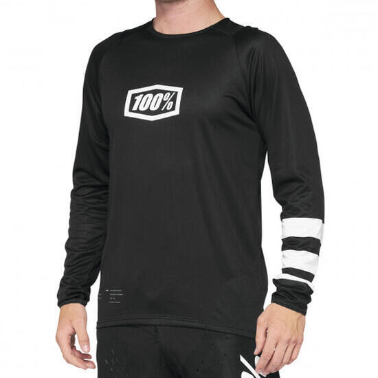 Maglia a maniche lunghe 100% R-Core da bambino Nero/Bianco