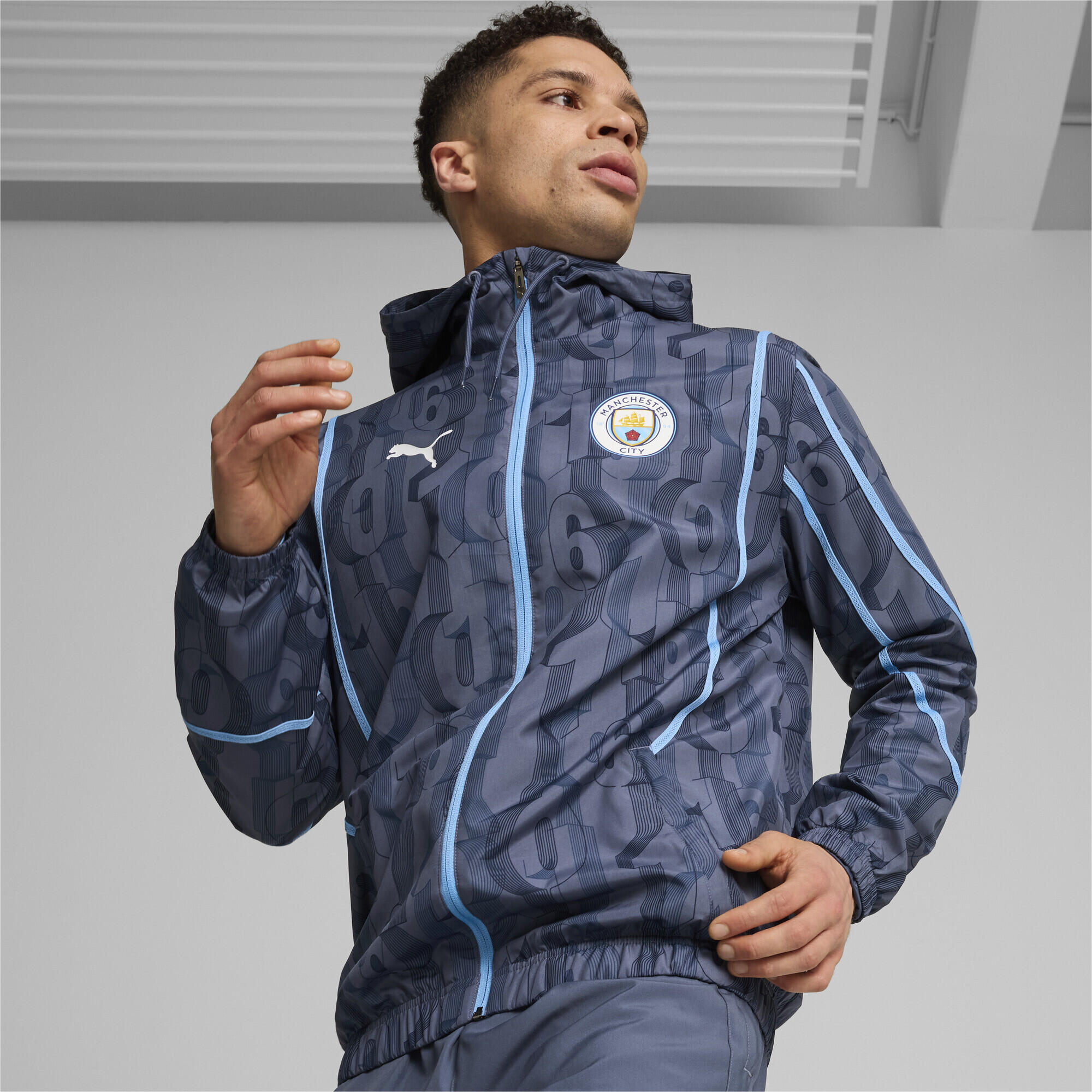 Veste d’avant match tissée Manchester City Homme PUMA Inky Blue Team Light 4/7