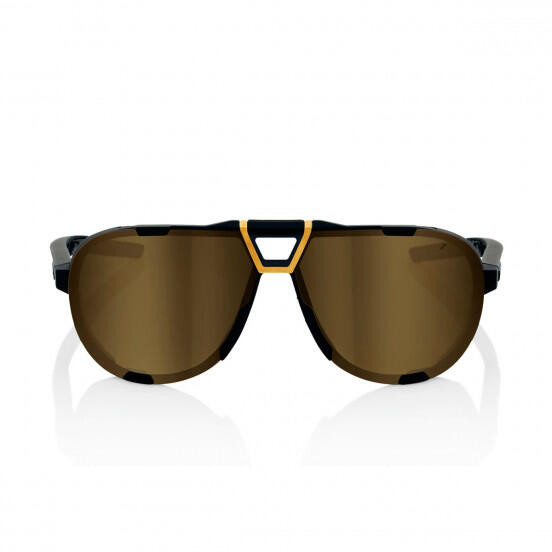 100% Westcraft Soft Tact zwarte zonnebril - gouden gespiegelde lenzen 2/5