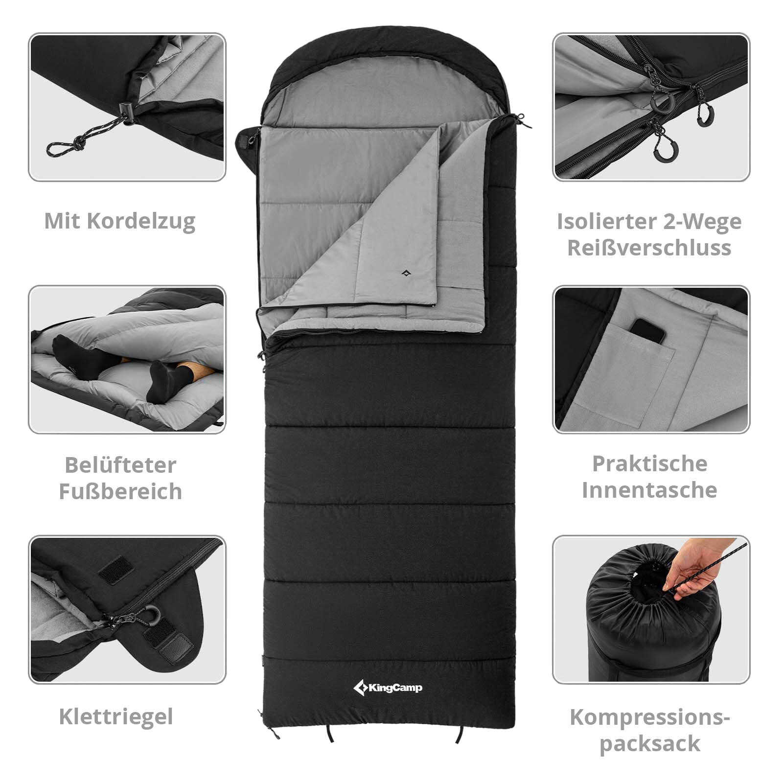 Sac de couchage d'hiver Bedfort XL long large coton -15 5/7