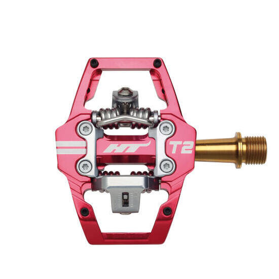 HT Components T2 Titanium Red Automatic Pedals