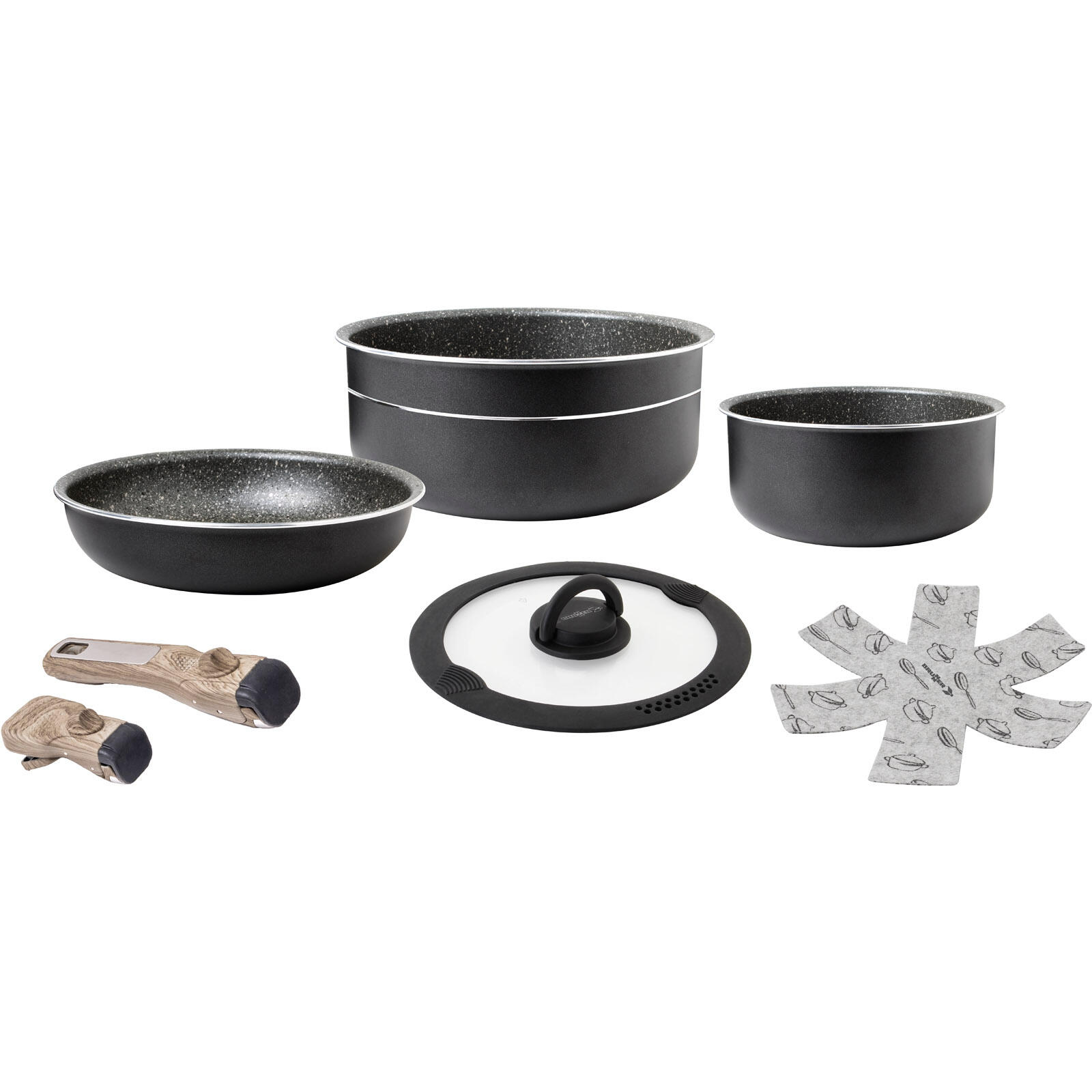 Brunner - Camping Set De Cuisine Pirate Spacemaster Ø24 Cm Outdoor Casserole Poêle - Faitout - Noir - Taille Unique - Decathlon