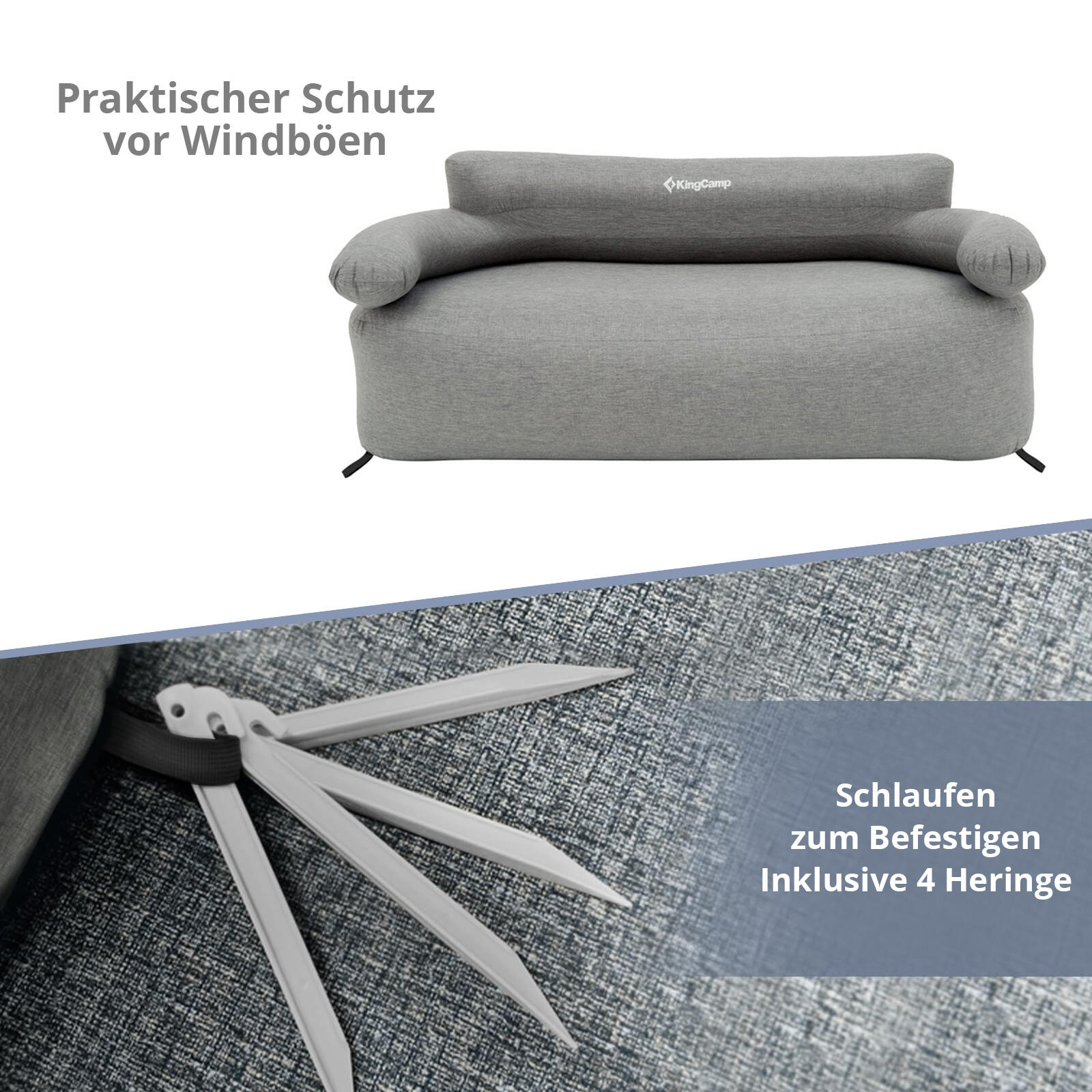 Camping Couch Air Sofa Granit Lounge Outdoor Luft Sitz Möbel Aufblasbar 4/7