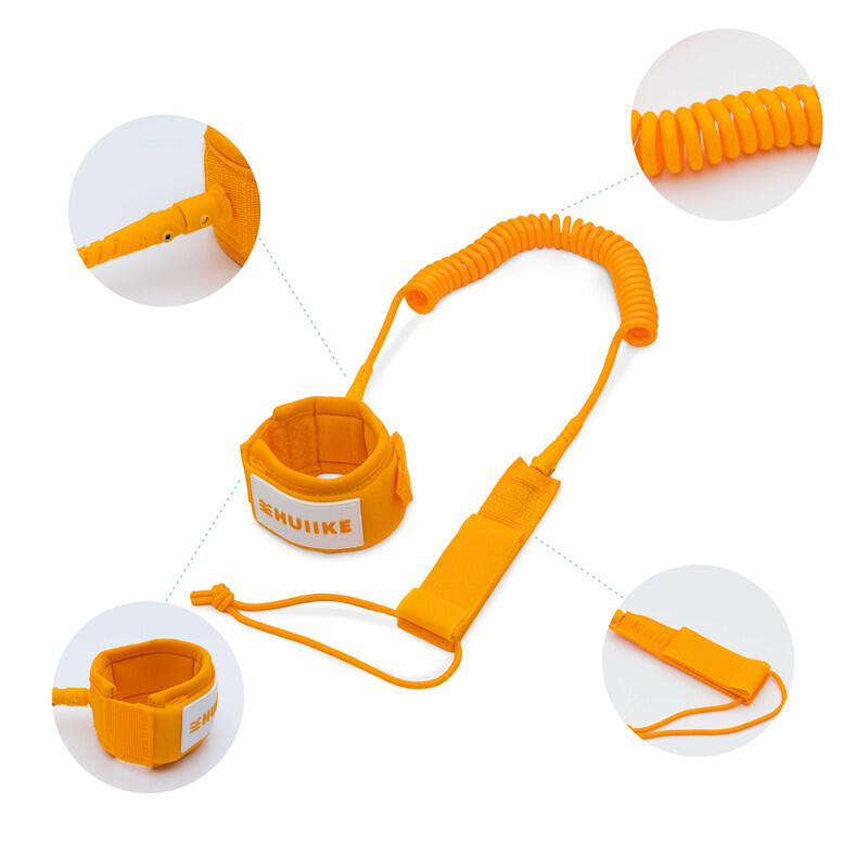 Leash na Paddleboard Spirálový Nastavitelný, HUIIKE, Oranžový, Standardní 3/7