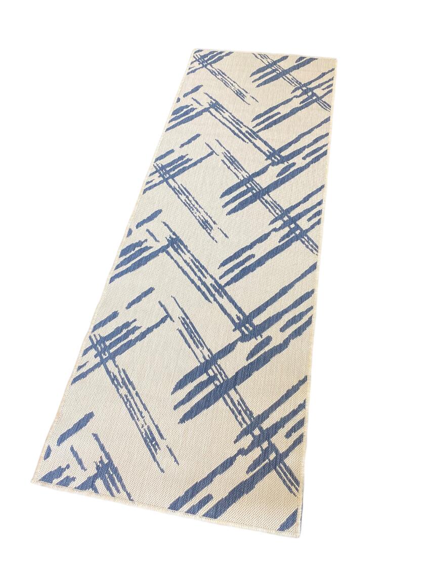 Chatan Vloerkleed Tenttapijt Wit/Blauw 2/3