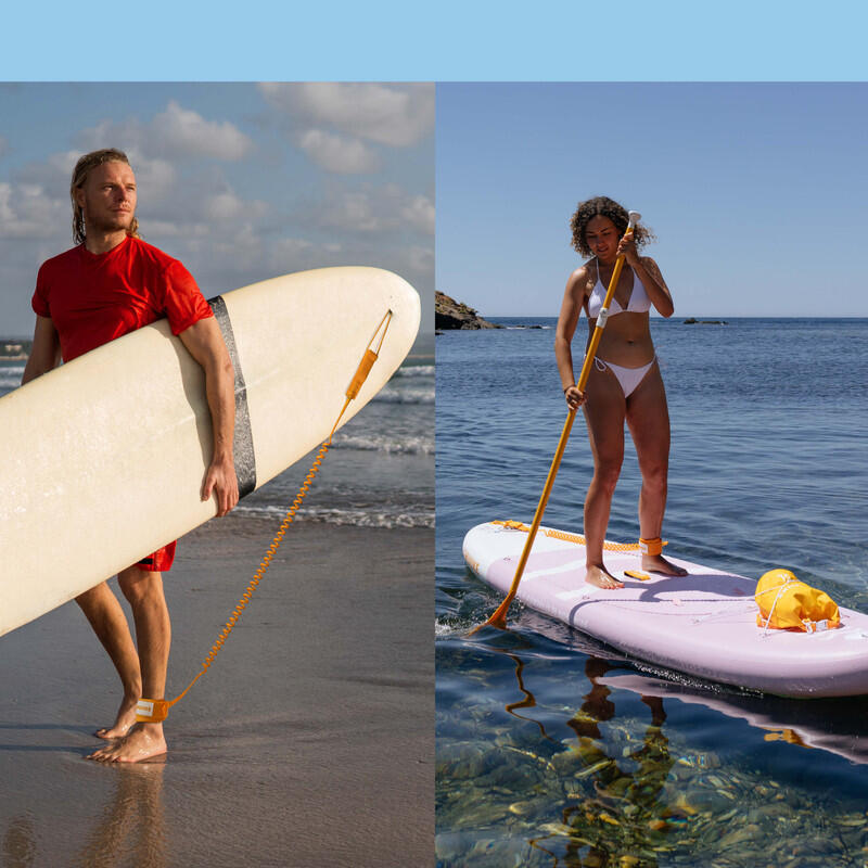 Leash na Paddleboard Spirálový Nastavitelný, HUIIKE, Oranžový, Standardní 6/7