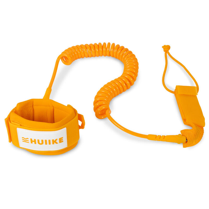 Huiike - Leash Paddle Et Surf Réglable En Spirale, Huiike, Orange, Standard, Rembourré - Footstrap - Orange - 70 Mm - Decathlon