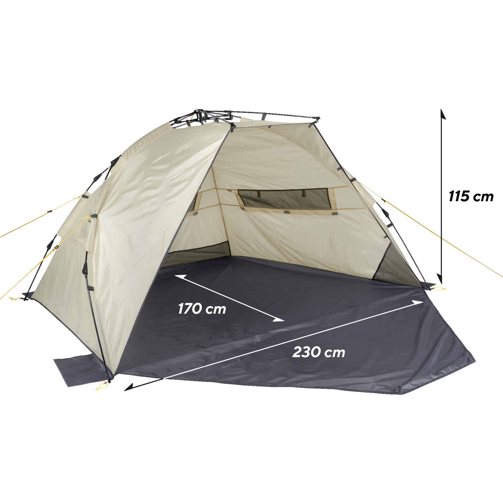 Automatik Strandmuschel Speedy XL Strandzelt Reise Wind Sonnen Schutz UV50 2/5