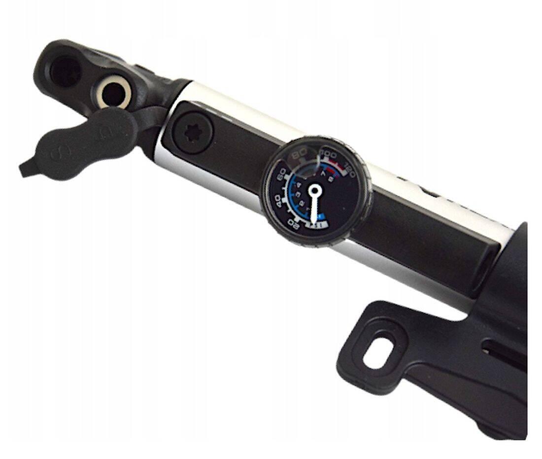 Pompe à main vélo route - Aluminium argent 3/4