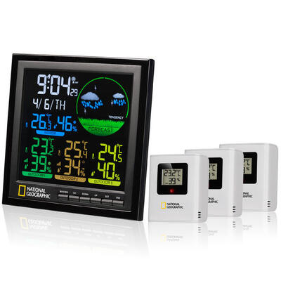 NATIONAL GEOGRAPHIC VA Farb-Wetterstation 4 Messbereiche. schwarz