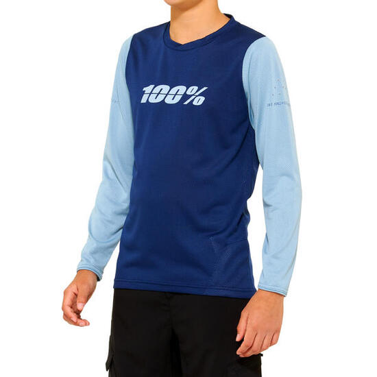 Maglia manica lunga Ridecamp Blue 100% bambino