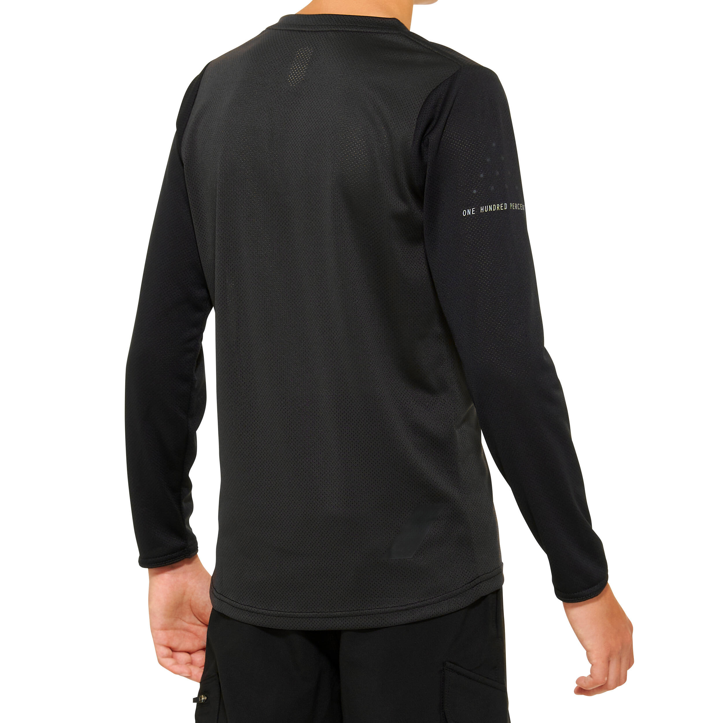100% Ridecamp Kinder Langarmtrikot Schwarz / Charcoal Grau 2/2
