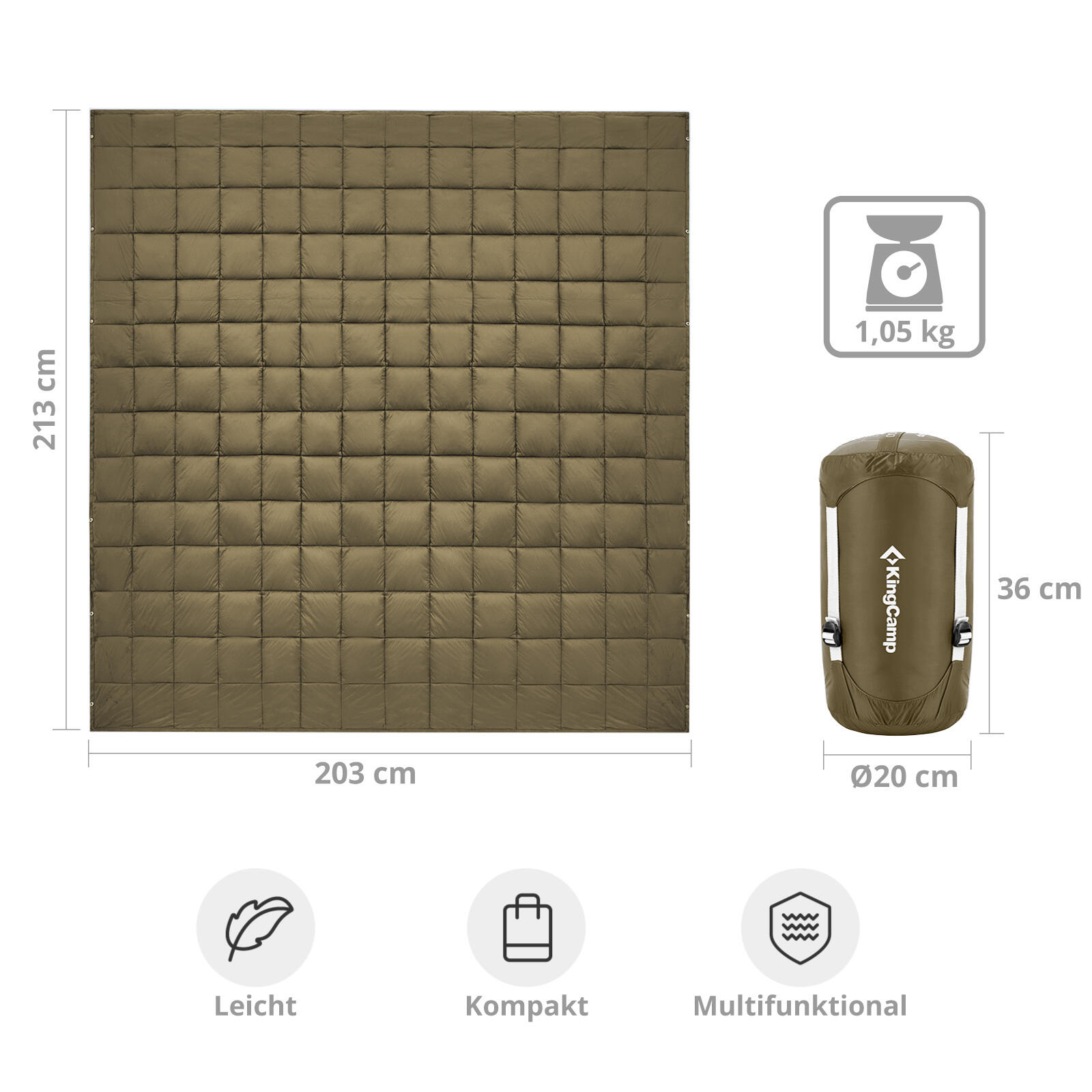 Coperta da Campeggio Smart 1100 Spiaggia Picnic Parco Mat leggera viaggio 2/6