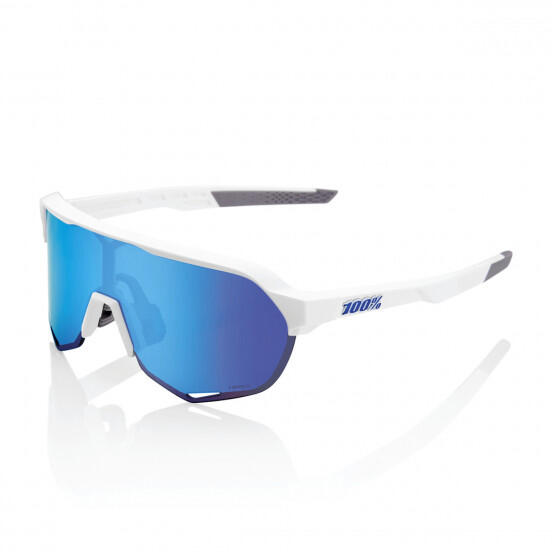 100% Occhiali S2 Matte White-HiPER Blue Multilayer Mirror Lens