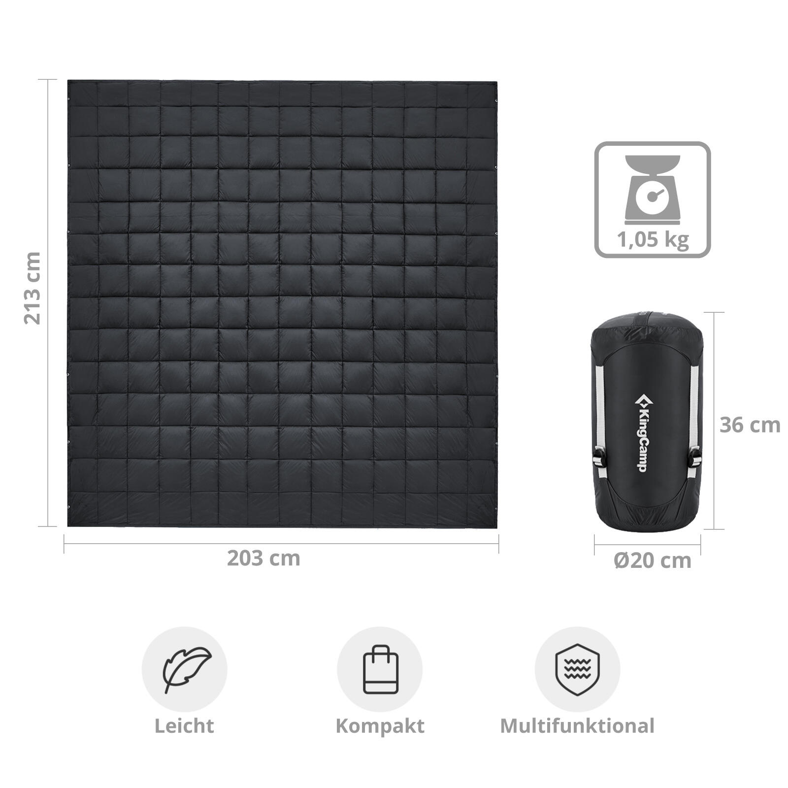 Coperta da Campeggio Smart 1100 Spiaggia Picnic Parco Mat leggera viaggio 2/7