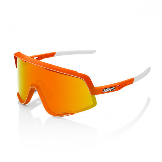 100% Occhiali Glendale Soft Tact Neon Orange-HiPER Red Multilayer Mirror Lens