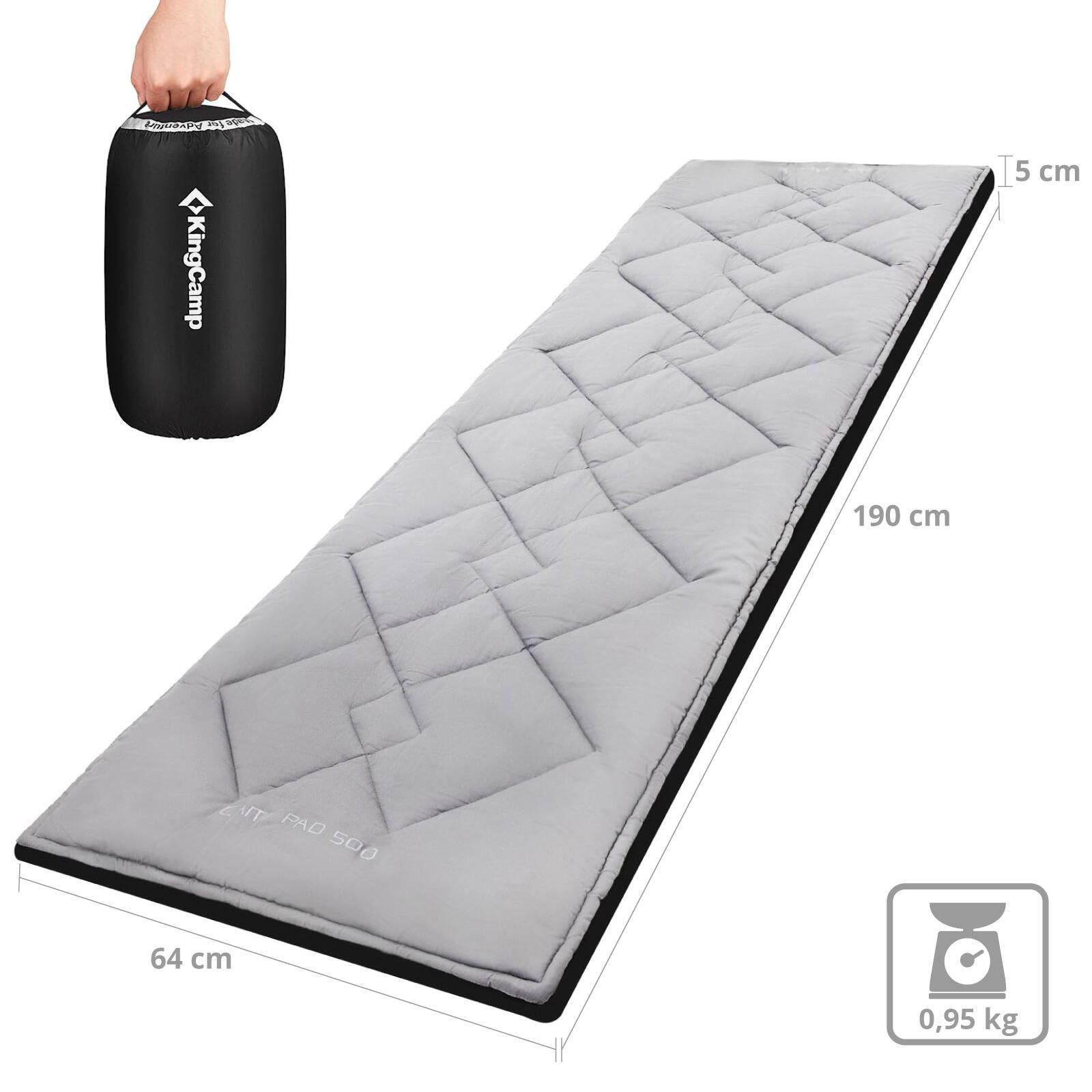 Surmatelas Camp Pad Deluxe pour lit de Housse pliant Couverture Coton 2/7