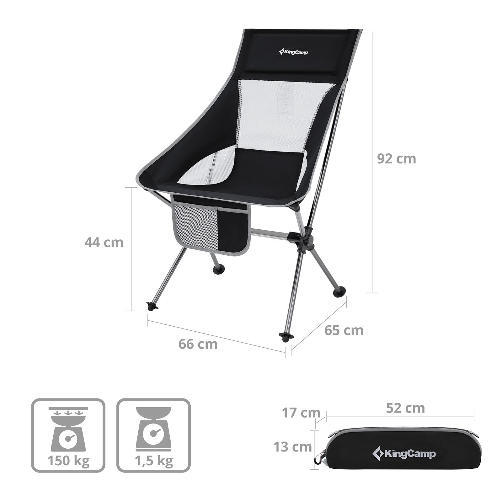 Chaise de camping Logan Chaise pliante Chaise de plage pliable Alu léger 150 kg 2/7
