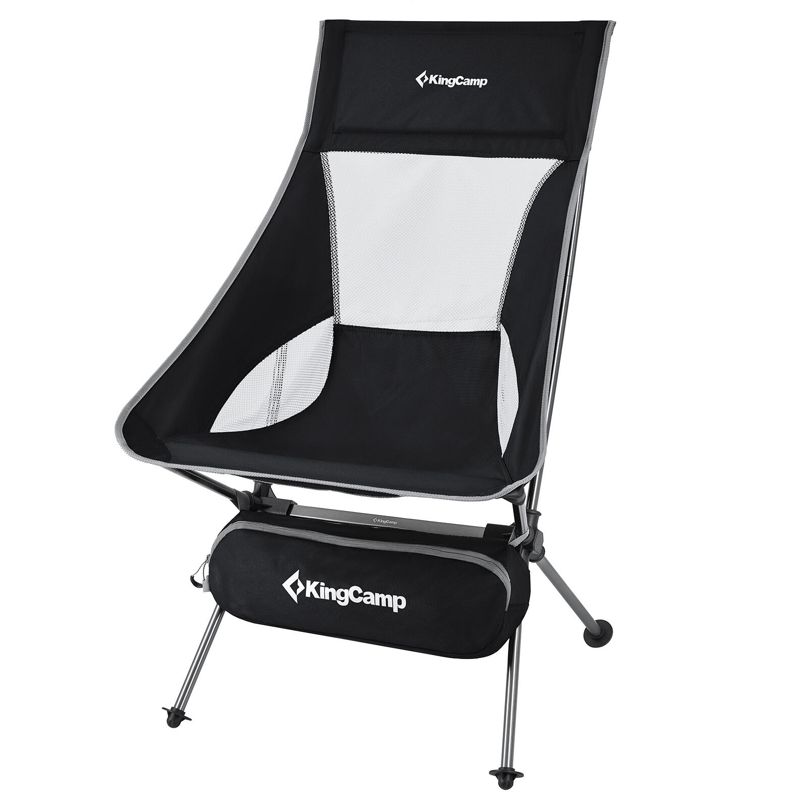 Kingcamp - Chaise De Camping Logan Chaise Pliante Chaise De Plage Pliable Alu Léger 150 Kg - Chaise - Noir - Taille Unique - Decathlon