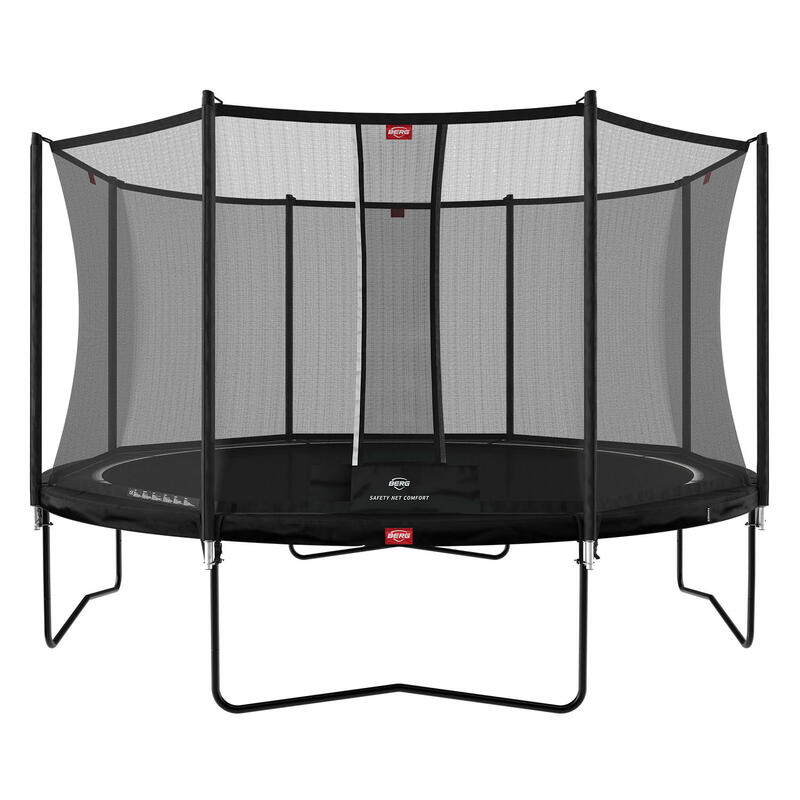 BERG Favorit cama elástica con piernas 380cm con red de seguridad Comfort negro