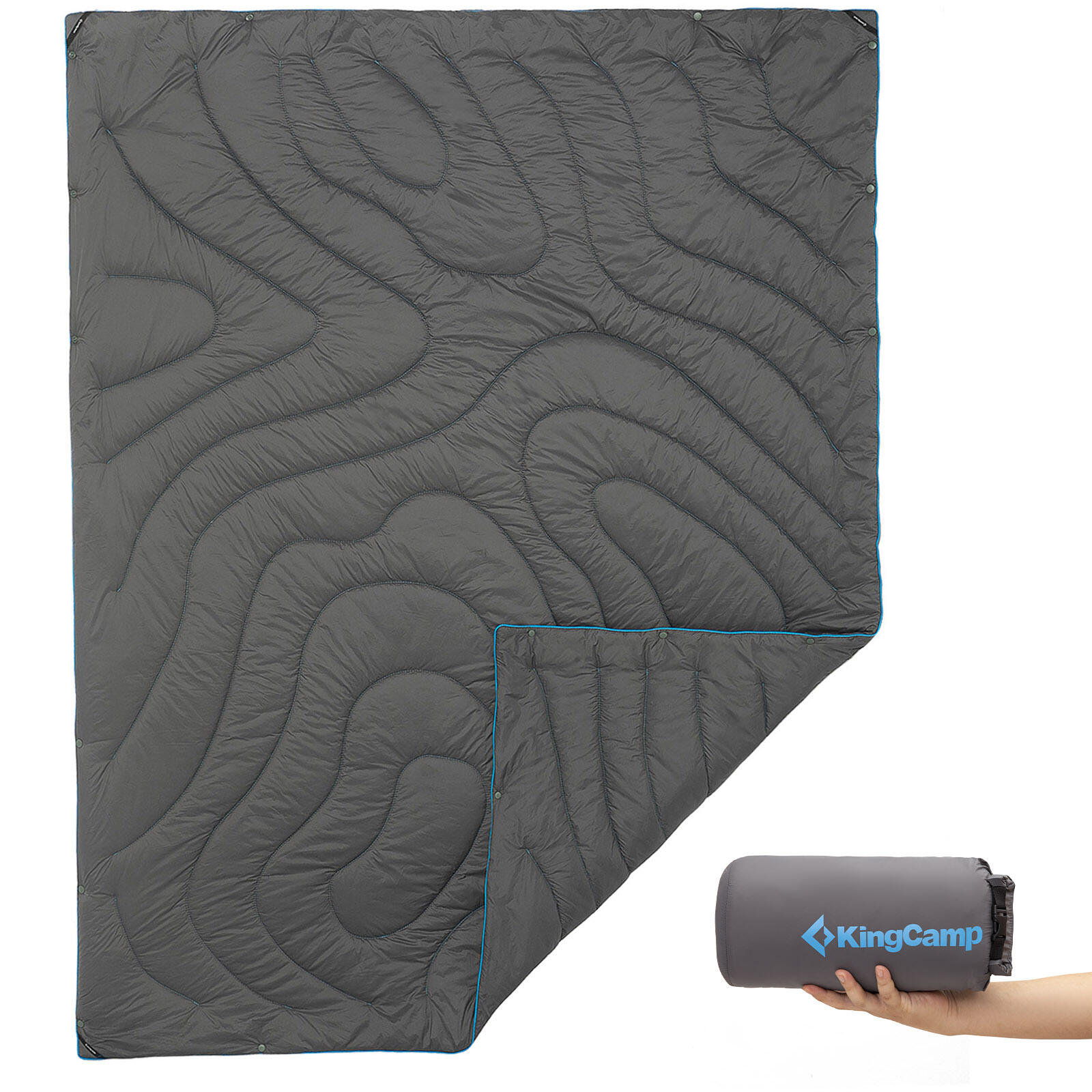 Kingcamp - Camping Couverture Contour Pique-nique Plage Matte Parc Légère Voyage - Couverture - Gris - Taille Unique - Decathlon