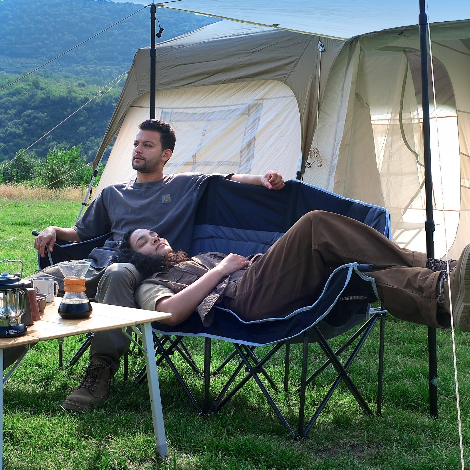 Camping Sofa Triple Deluxe Lounge 3 Personen Vouwstoel Bank 270 kg 3/5