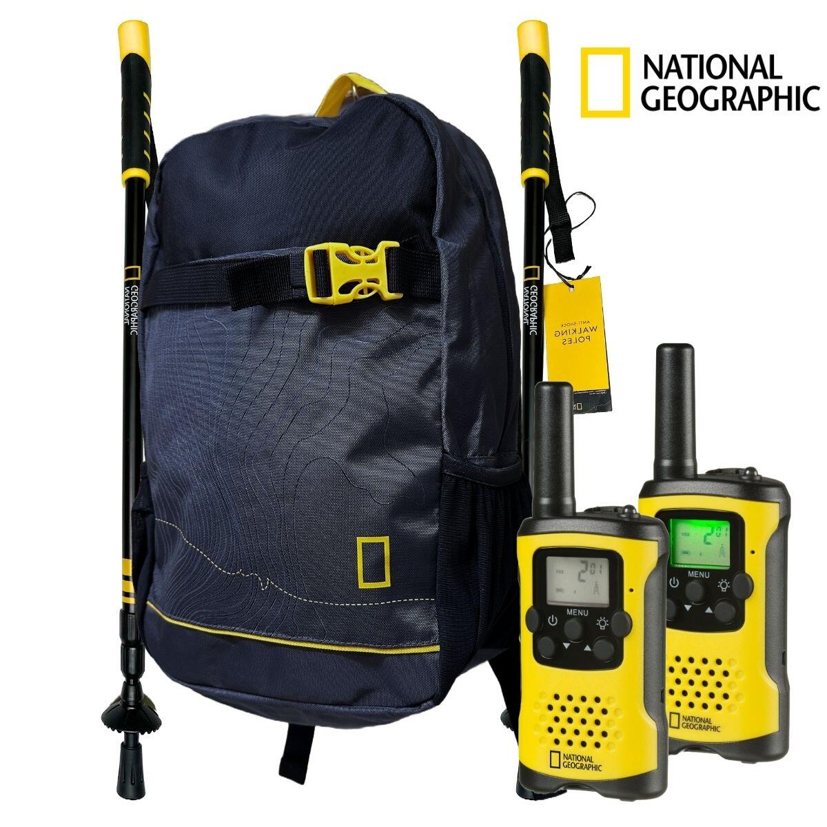 NATIONAL GEOGRAPHIC Kit Trekking-Mochila + 2 Bastones + 2 Walkie Talkies National Geographic
