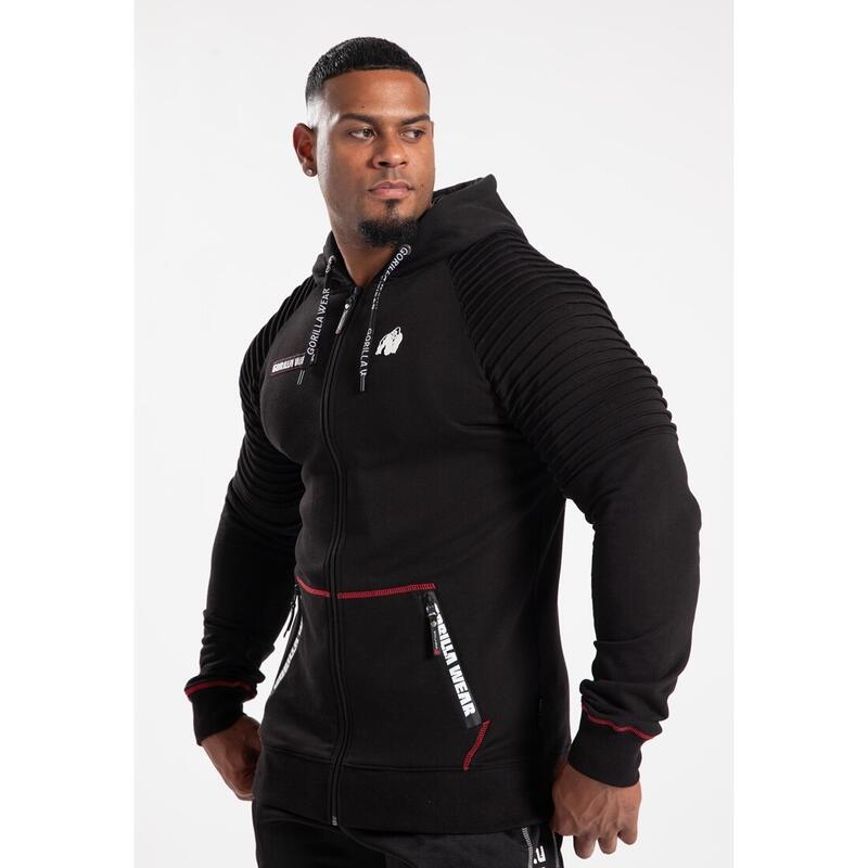 Georgia Zipped Hoodie - Black