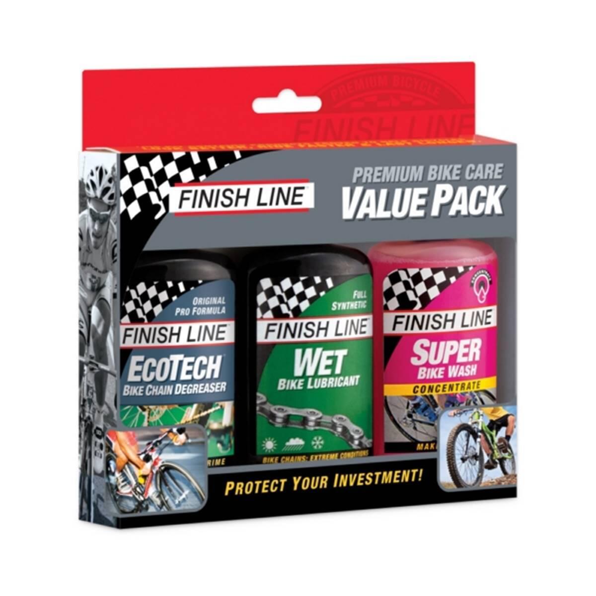 FINISH LINE Set van 6 fietsonderhoudssets Finish Line PREMIUM BIKE CARE - EcoTech Wet BW (x6