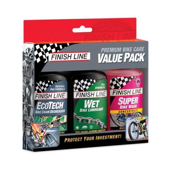Packung mit 6 Fahrradpflegesets Finish Line PREMIUM BIKE CARE - EcoTech Wet BW (