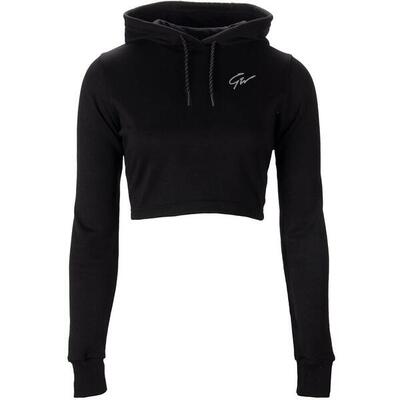 Pixley crop top hoodie - zwart