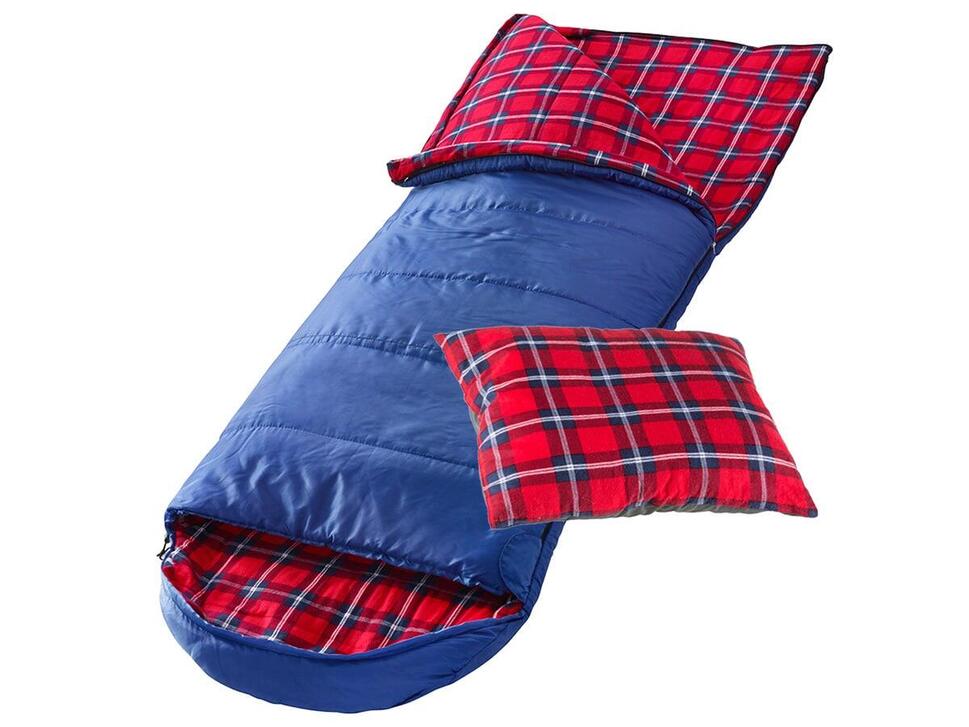Śpiwór kempingowy flanelowy Dundee + Poduszka, 2°C, 3 sezony