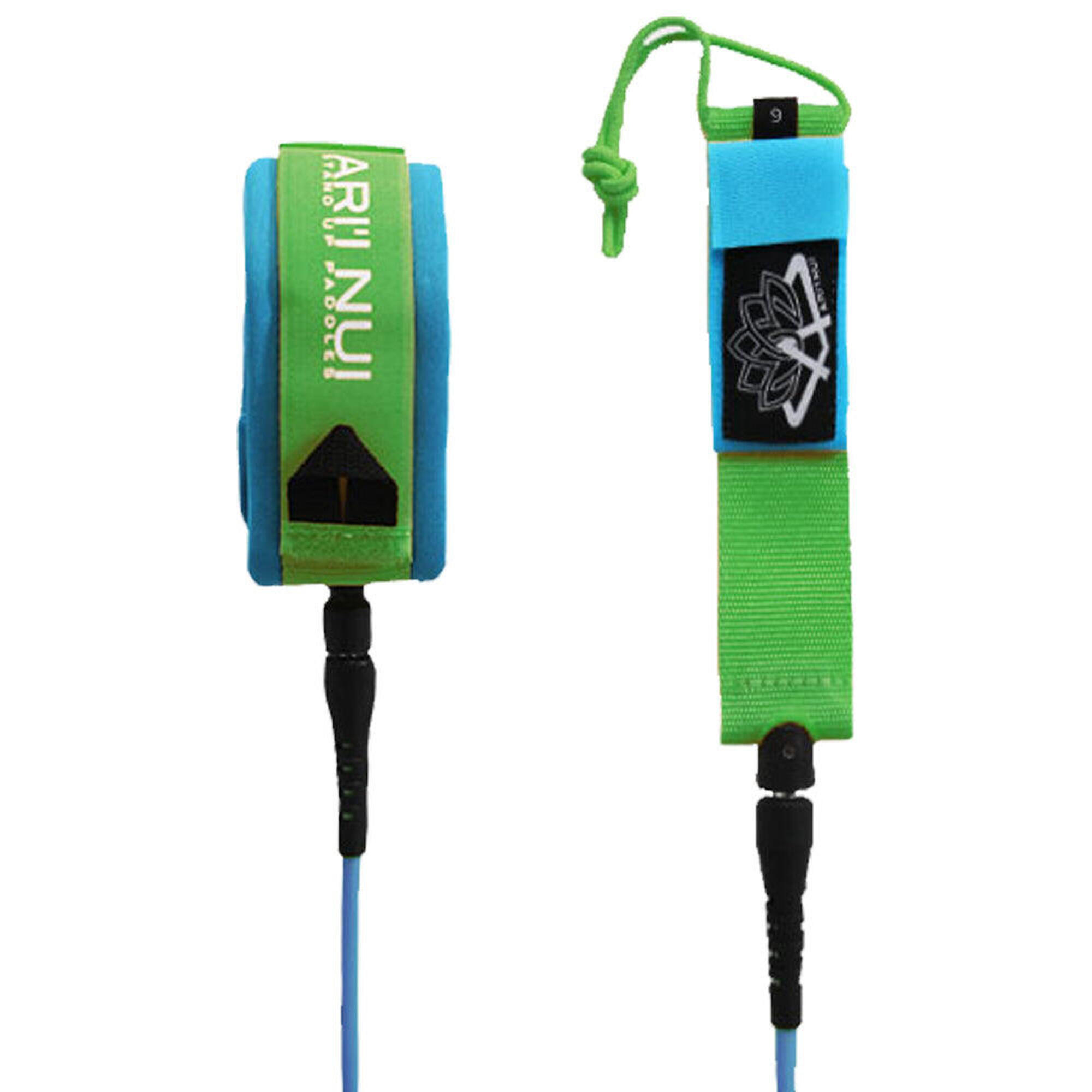 Leash Paddle surf - Ari'inui Rechte Enkel 9mm Blue/Green