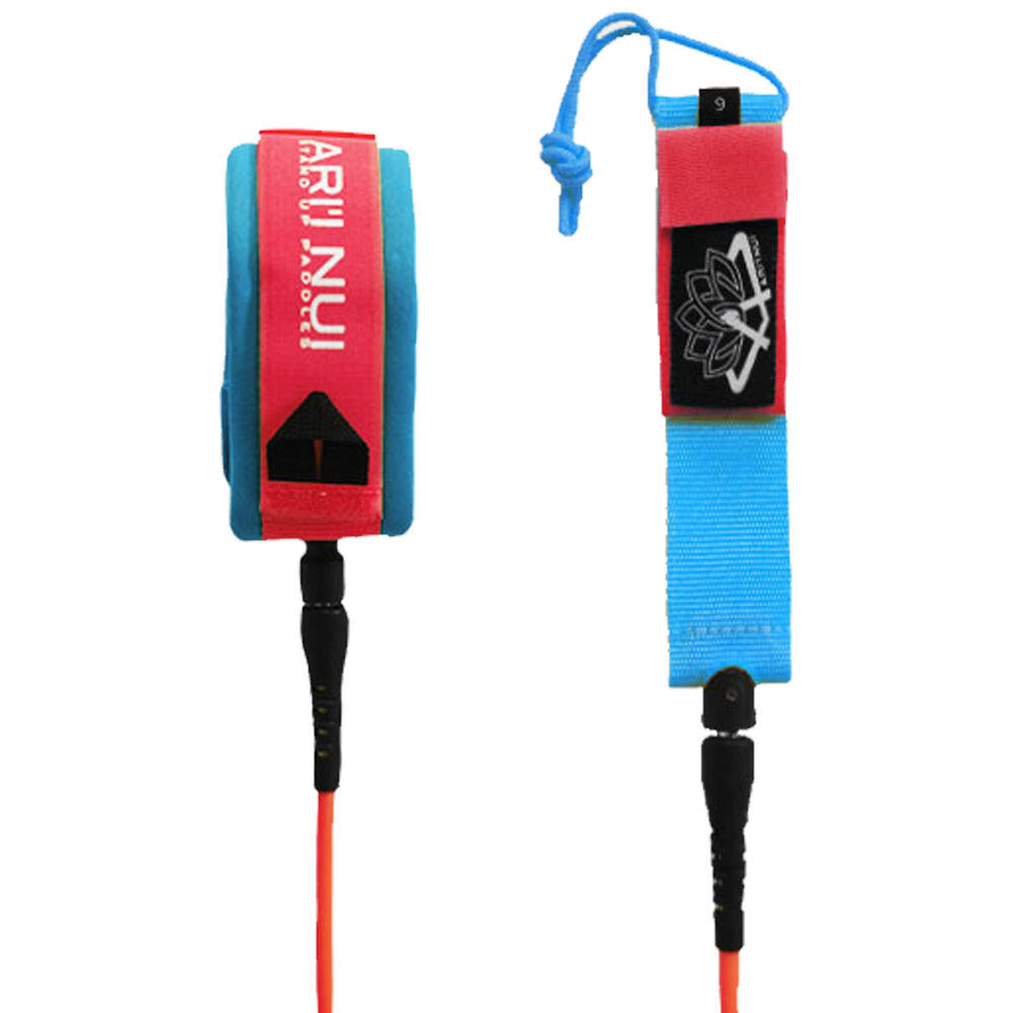 Leash Paddle surf - Ari'inui Rechte Enkel 9mm Red/Blue