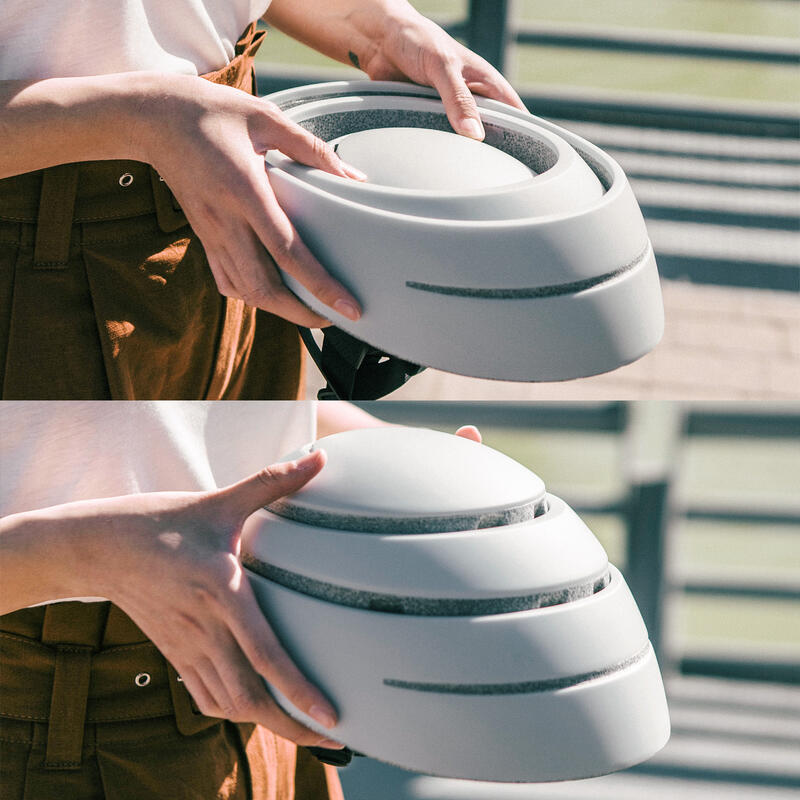 Casque Vélo Urbain Pliable / Trottinette (Helmet LOOP) Perle-Blanc