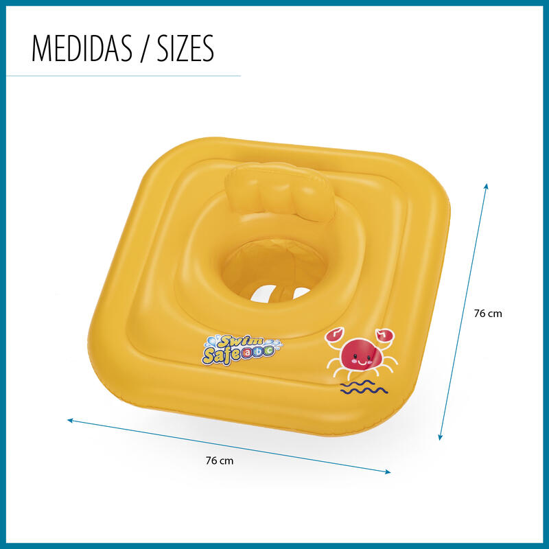 Flotador Hinchable para Bebés de 1 a 2 años Bestway Swin Safe 72x24 cm con Asien