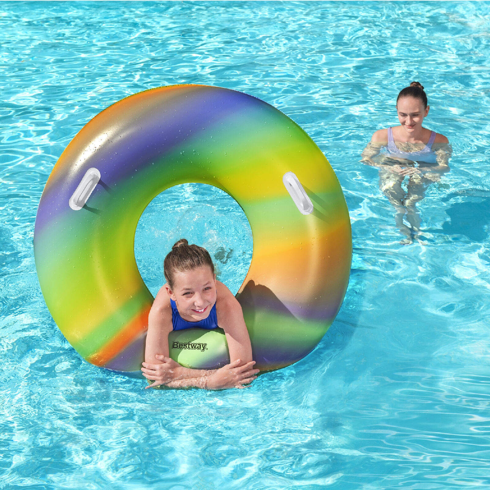 Regenboog zwemband en kinder bekerhouder Bestway 3/7
