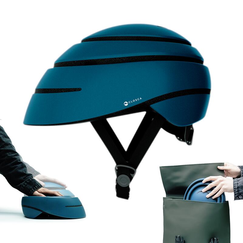 Casco de Bicicleta y patinete urbano. Casco plegable( Abyss, Azul)