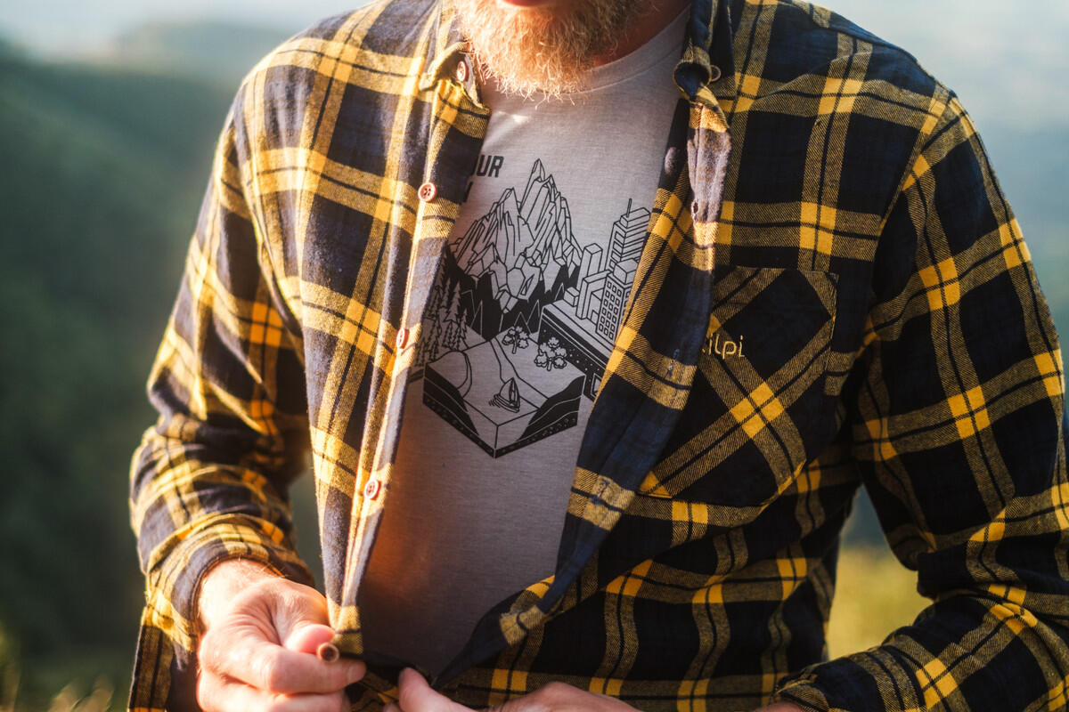 Camisa de franela para hombre FLANNY-M KILPI Amarillo 6/8