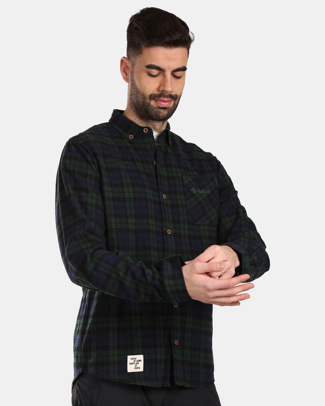 Camisa de franela para hombre FLANNY-M KILPI Verde oscuro 3/6