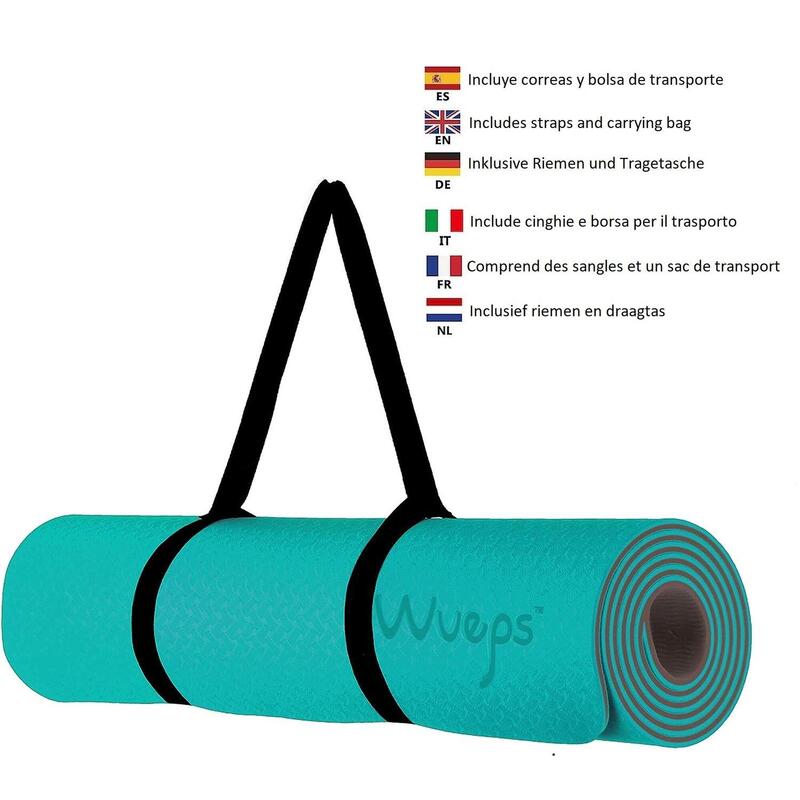 Yoga Mat / Esterilla de yoga Suave Confort Turquesa 183 cm